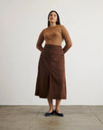 Suede Hudson Skirt Chocolate Skirts - Midi Tanya Taylor 