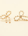 Crystal Bow Studs Gold/Clear