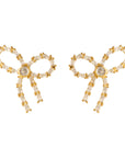 Crystal Bow Studs Gold/Clear