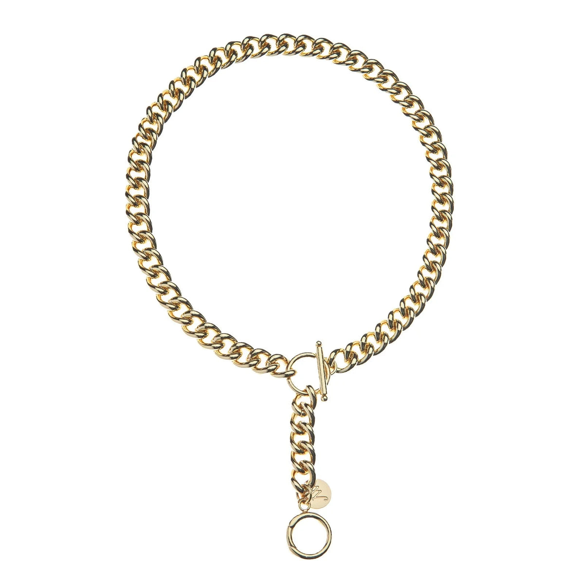 Curb Chain Lariat with T Bar Necklaces Jane Win 