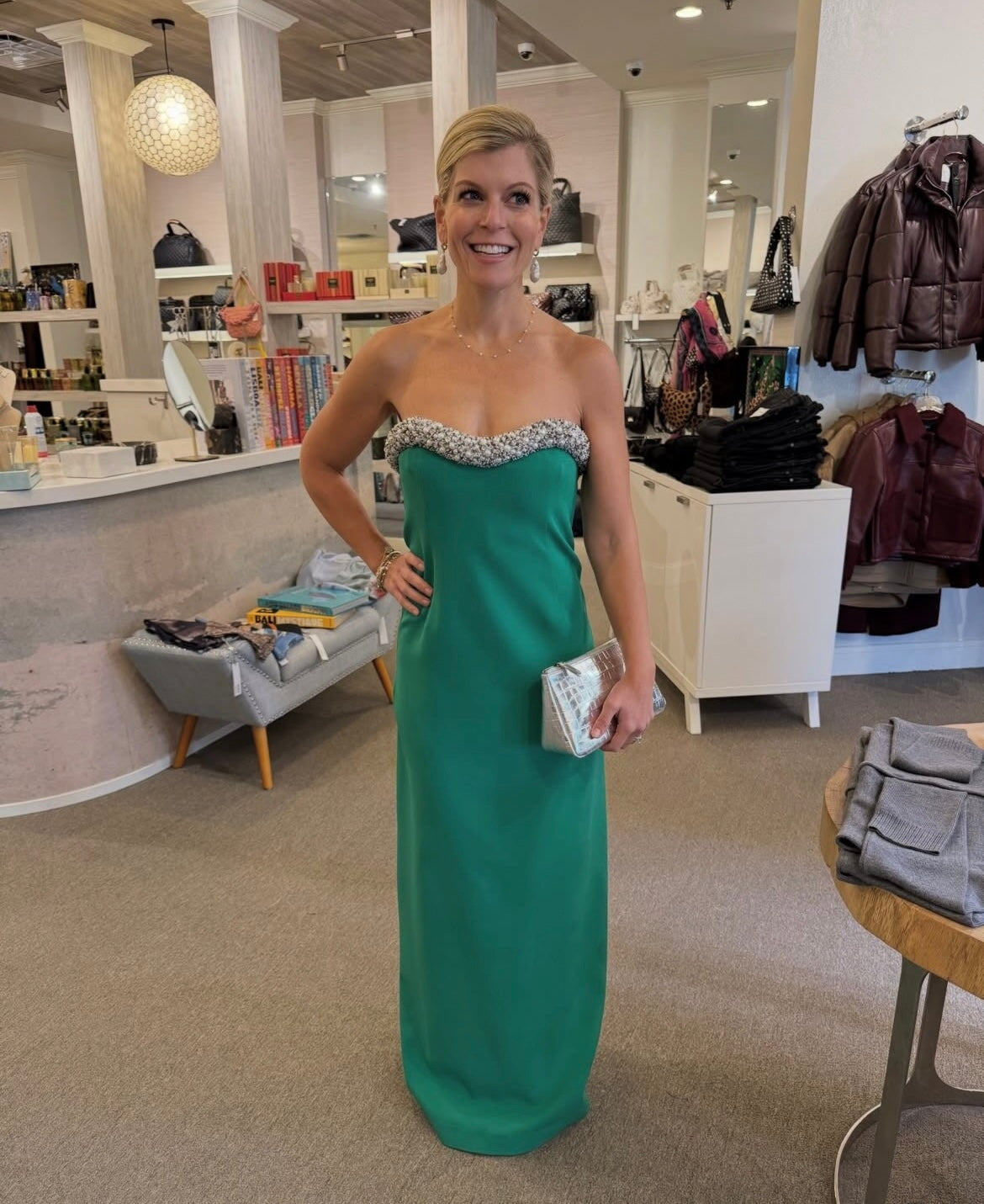 Riona Bustier Gown Kelly Green Dresses - Maxi Simkhai 