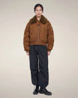 Women's Bomber Jacket Beba Noisette Brown Outerwear - Cape Save The Duck 