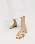 Devon Lattice Slingback Sandal Gold