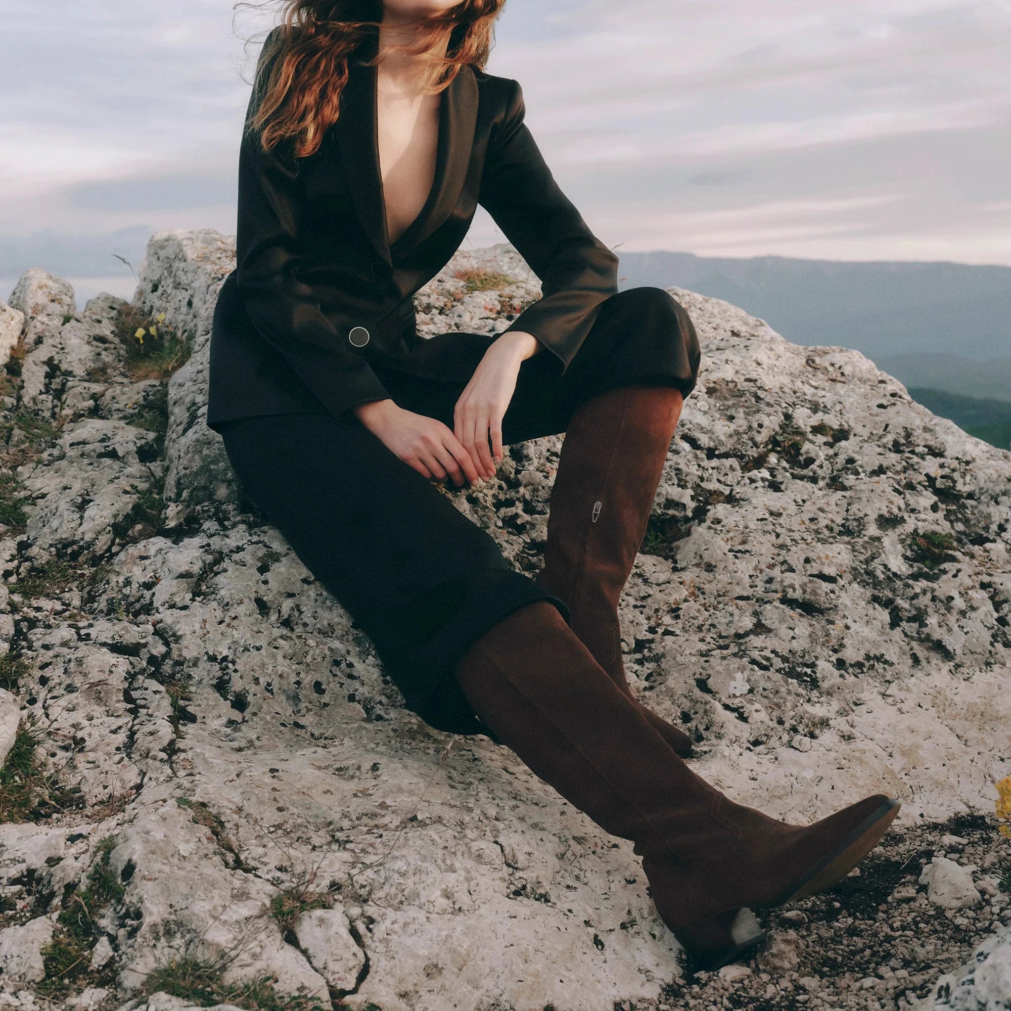 Virona H2O Boots Dark Brown Suede Knee High Boots Dolce Vita 