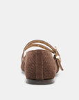 Baylee Grommet Ballet Flat Dark Brown Perforated Suede Flats - Ballet Dolce Vita 
