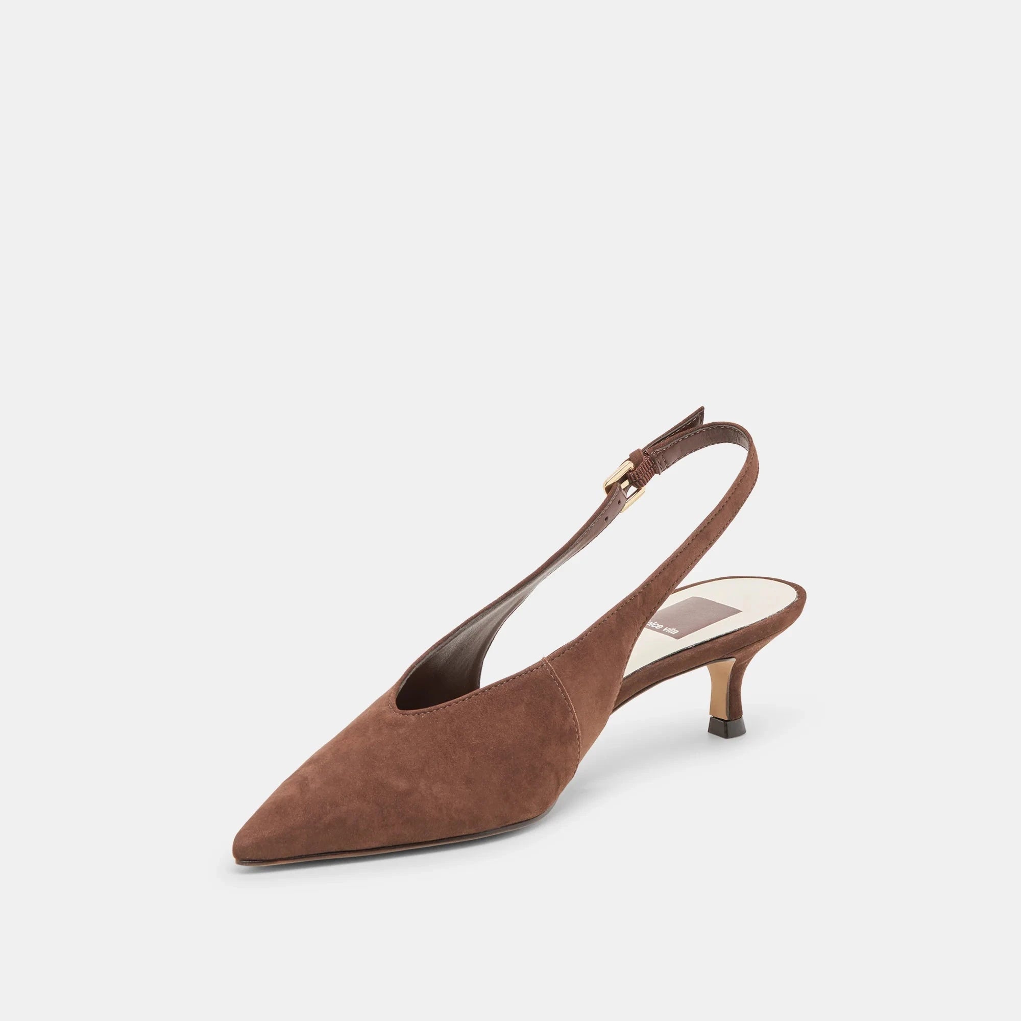 Alenna Heels Dark Brown Suede Pumps - Low Dolce Vita 