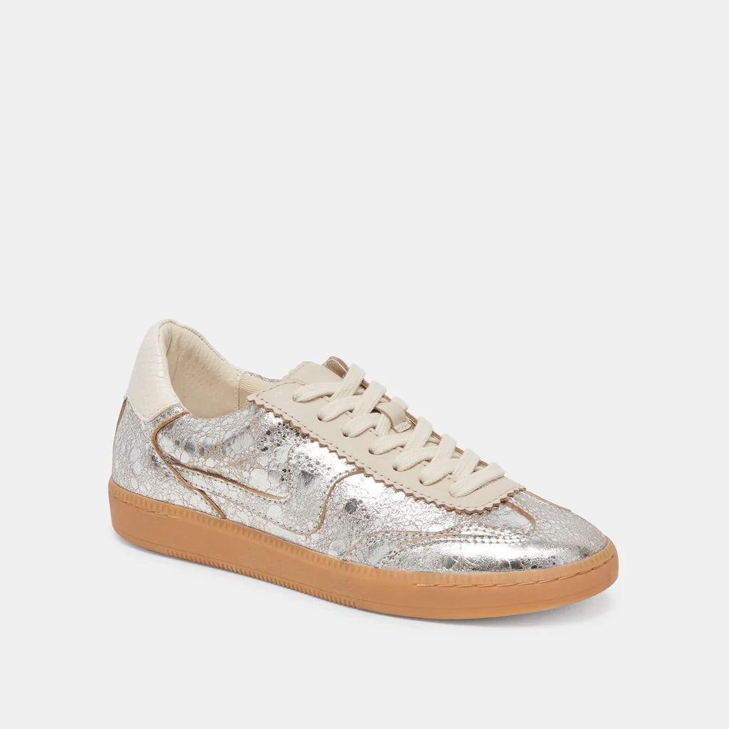 Notice Silver Distressed Leather Sneakers Dolce Vita 