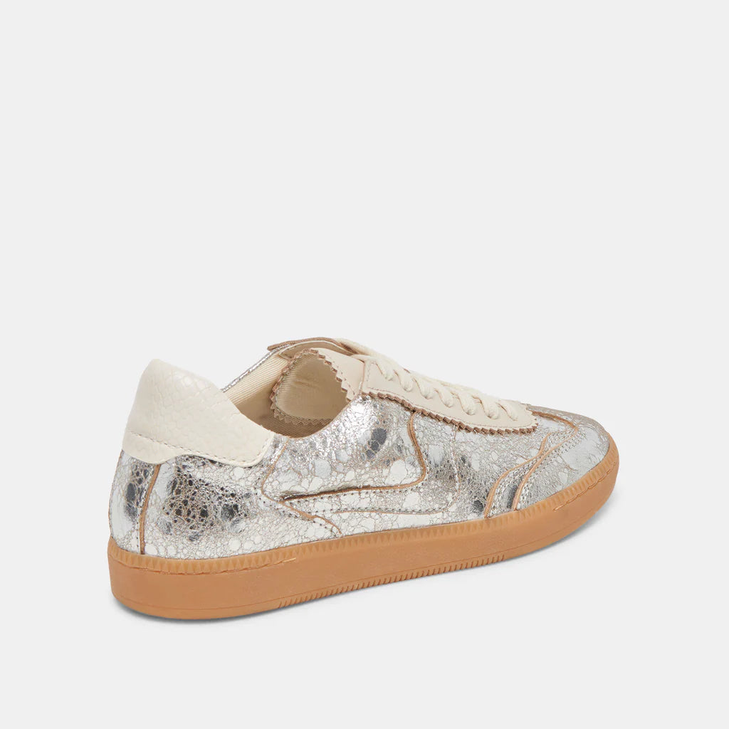 Notice Silver Distressed Leather Sneakers Dolce Vita 