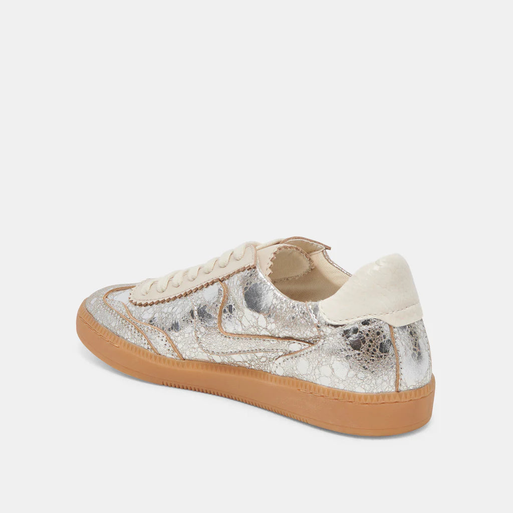 Notice Silver Distressed Leather Sneakers Dolce Vita 