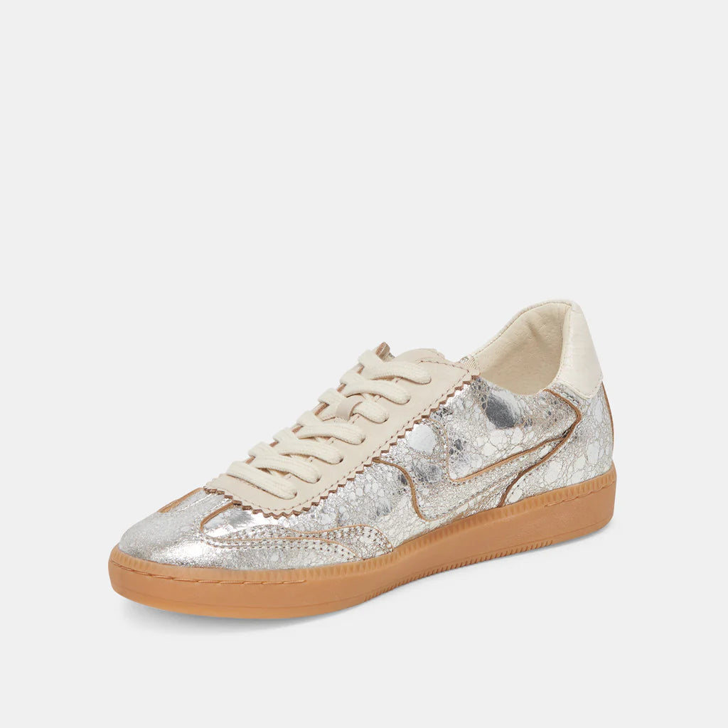 Notice Silver Distressed Leather Sneakers Dolce Vita 