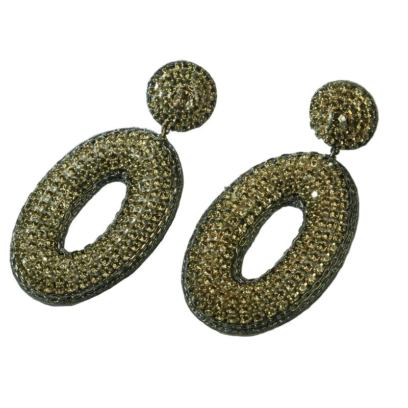 Odeya Earrings Gunmetal Earrings Deepa Gurnani 