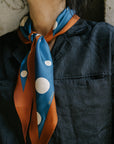 Retro Polka Dot Silk Diamond Neckerchief Salted Caramel Scarves Lost Pattern NYC 