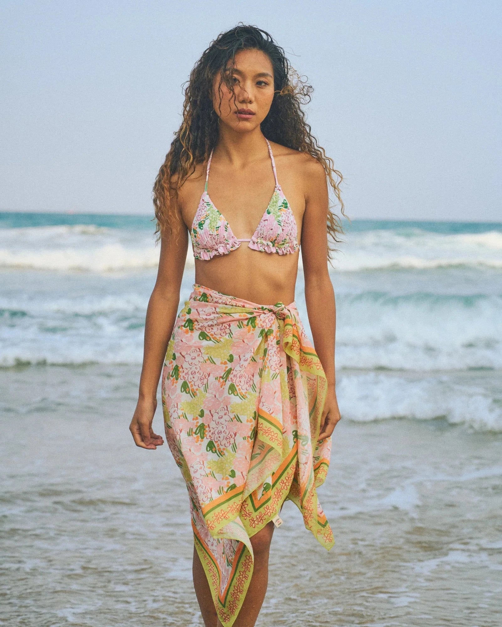 Le Jardin Beach Sarong Wrap Pastel Blush Skirts - Midi Lost Pattern NYC 