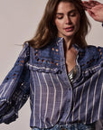 The Danielle Shirt Chambray Stripe Tops - Button Down The Shirt 