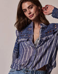 The Danielle Shirt Chambray Stripe Tops - Button Down The Shirt 