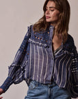 The Danielle Shirt Chambray Stripe Tops - Button Down The Shirt 