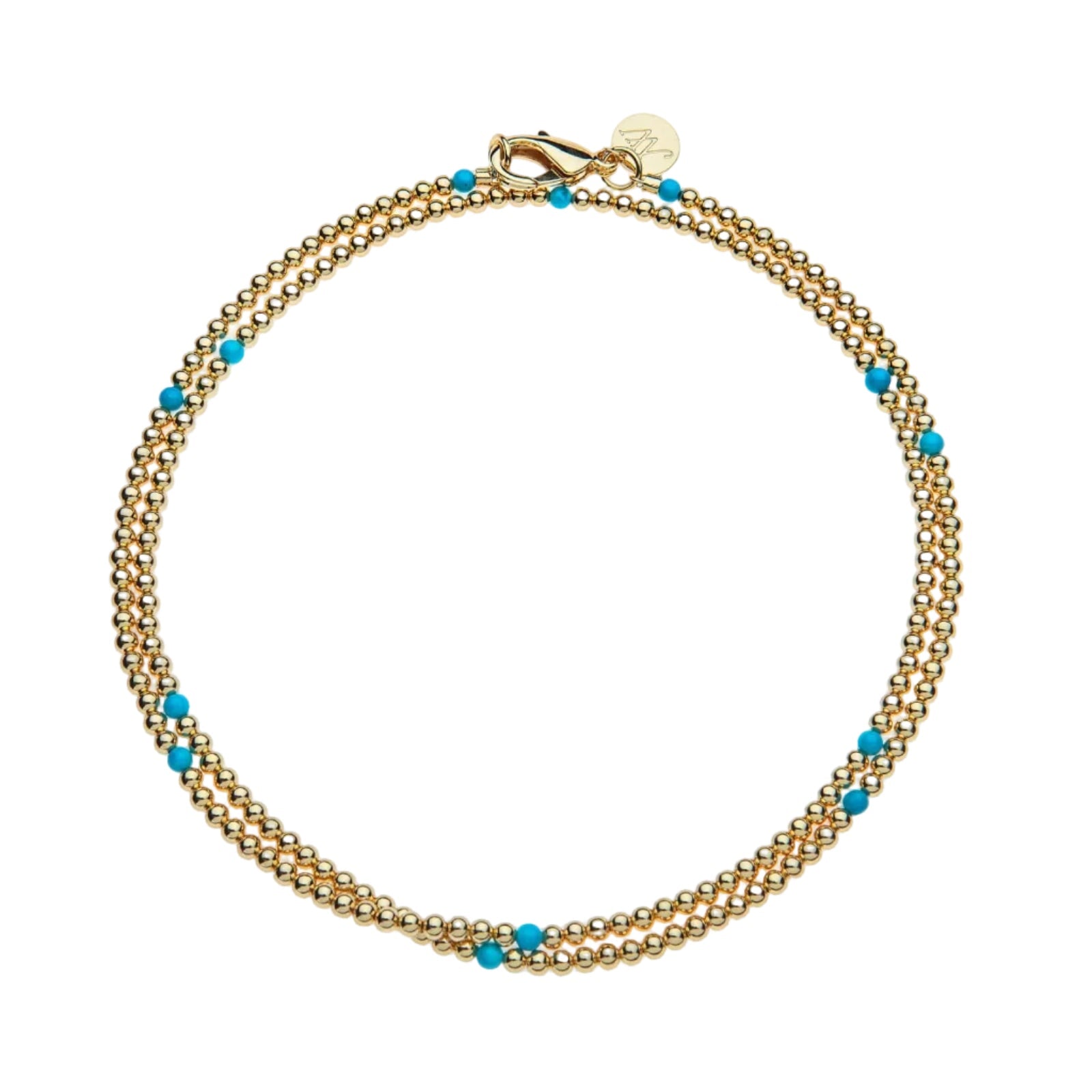 Double Wrap Necklace Gold and Turquoise Necklaces Jane Win 