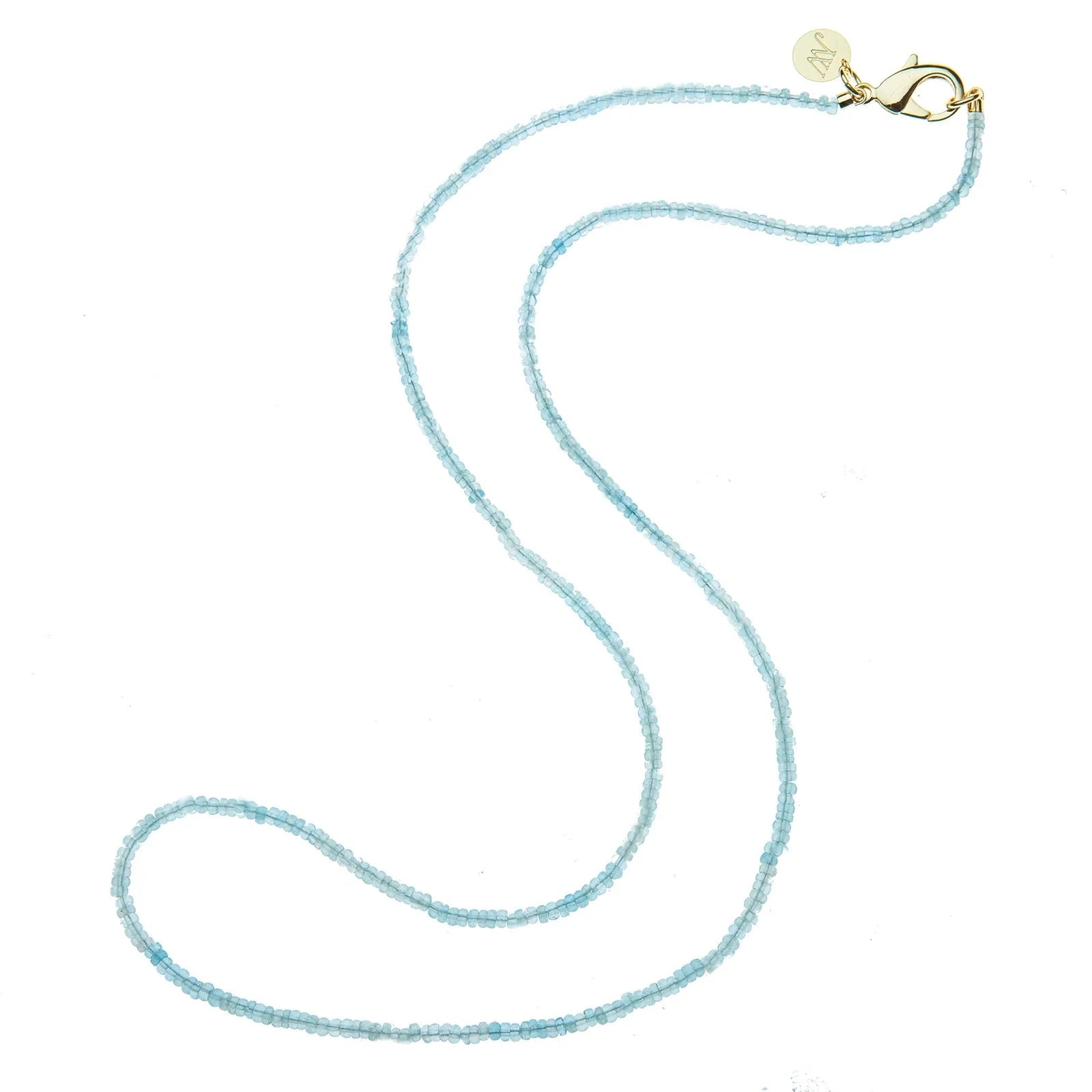 Double Wrap Diamond Cut Beaded Necklace Aquamarine Necklaces Jane Win 
