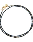 Double Wrap Diamond Cut Beaded Necklace Black Agate Necklaces Jane Win 