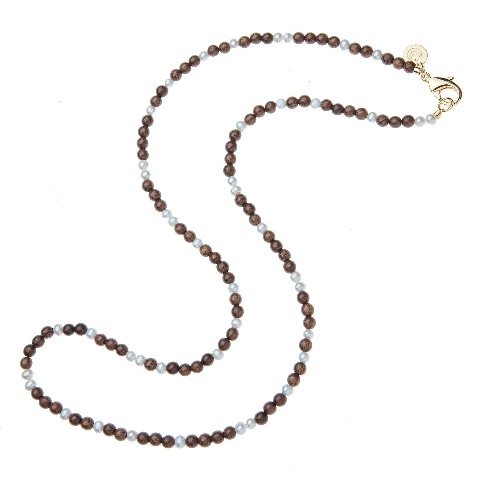 Double Wrap Necklace Wood and Pearl Necklaces Jane Win 