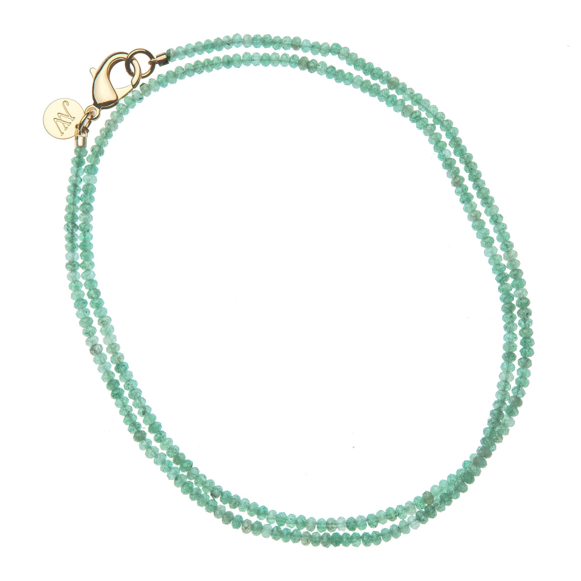 Double Wrap Diamond Cut Beaded Necklace Jade Necklaces Jane Win 
