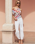 Krista Tapered Leg Blanc Denim - Straight L'Agence 