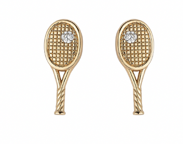 Tennis Racket Studs Gold/ Clear