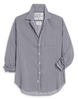 Eileen Relaxed Button-Up Shirt Navy/White/Silver Stripe Tops - Button Down Frank & Eileen 