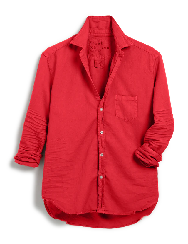 Eileen Relaxed Button Up Shirt Crimson