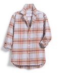 Eileen Relaxed Button Up Shirt Rust Grey Plaid