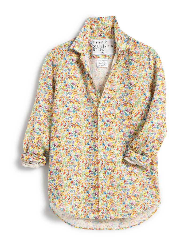 Eileen Relaxed Button Up Shirt Tiny Floral Top - Button Down Frank & Eileen 