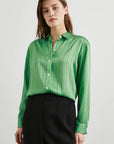 Elias Shirt Basil Stripe Tops - Button Down Rails 