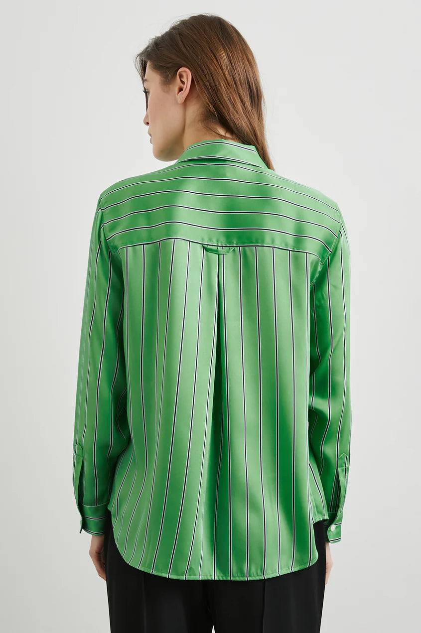 Elias Shirt Basil Stripe Tops - Button Down Rails 