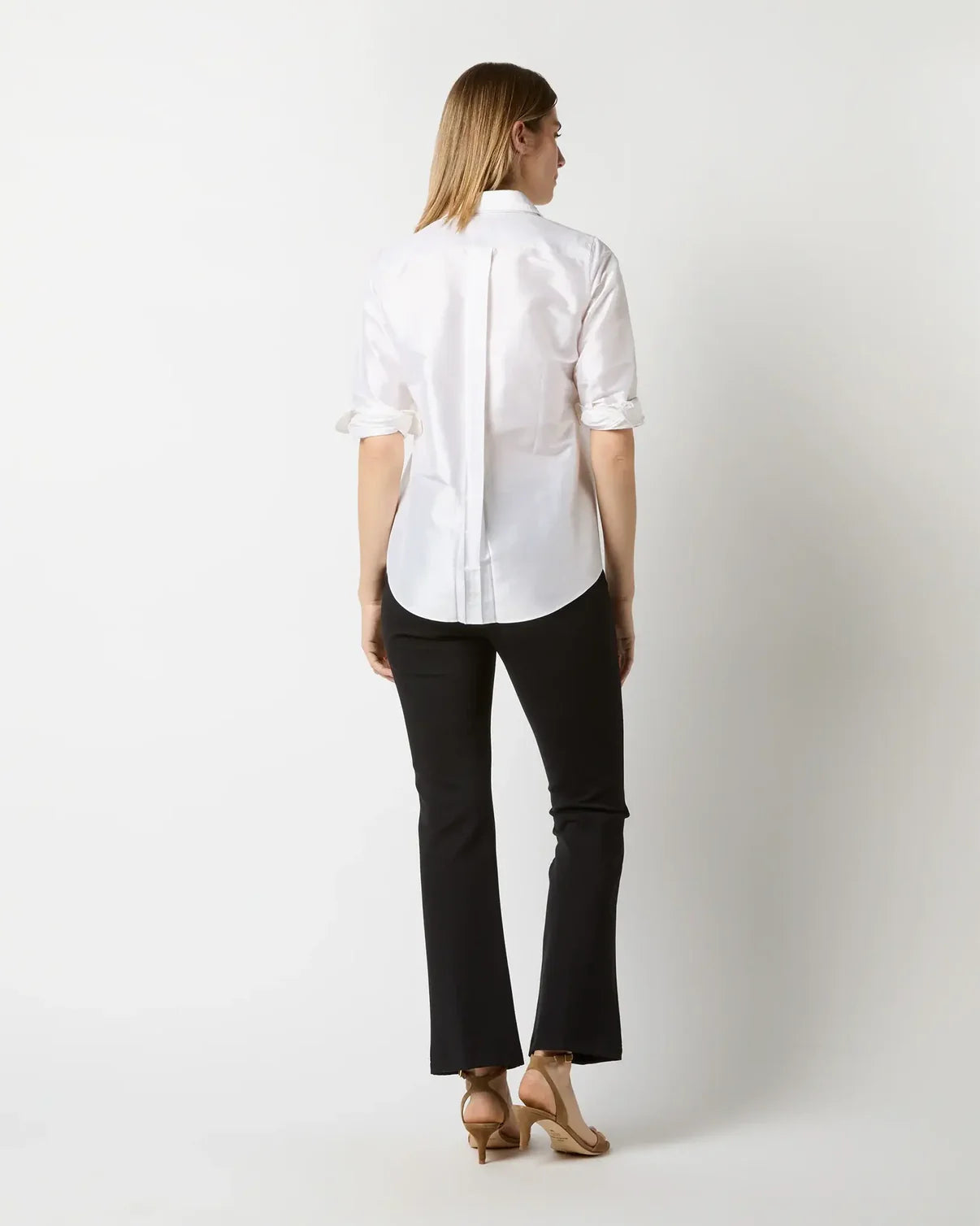 Elsie Shirt Ivory Silk Shantung Top - Blouses Ann Mashburn 