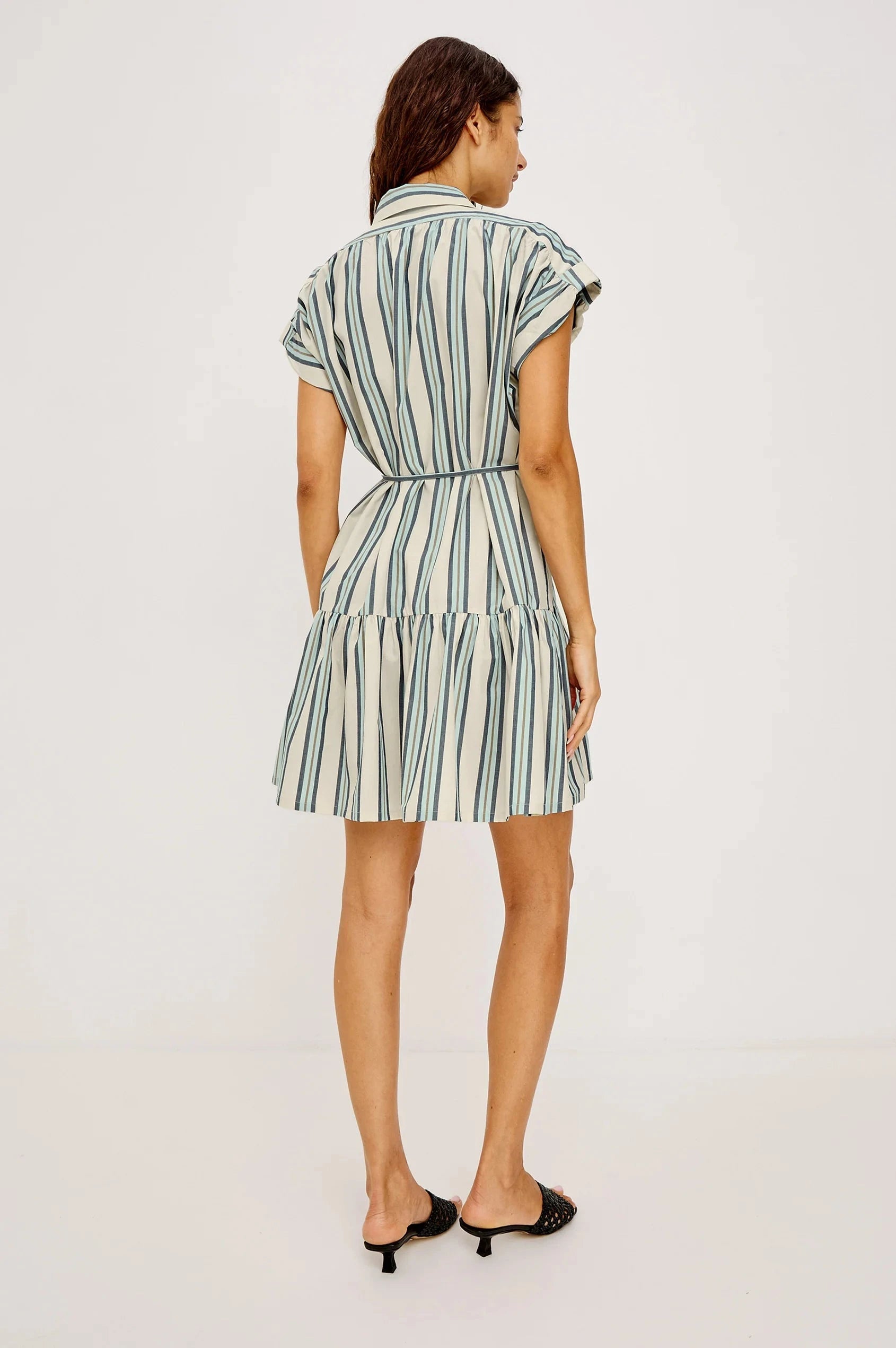 Evaline Dress Marsala Stripe