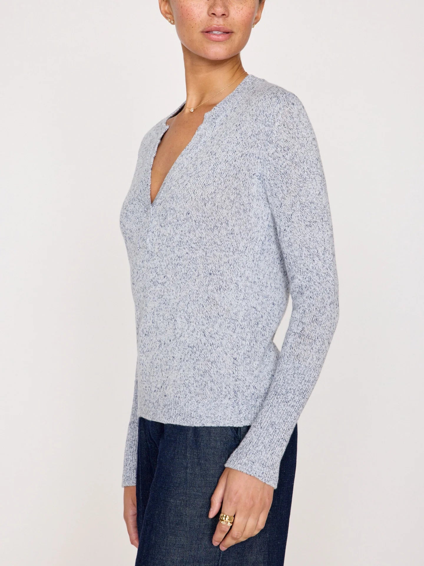 Edie Henley Skye Blue Tops - Blouses Brochu Walker 