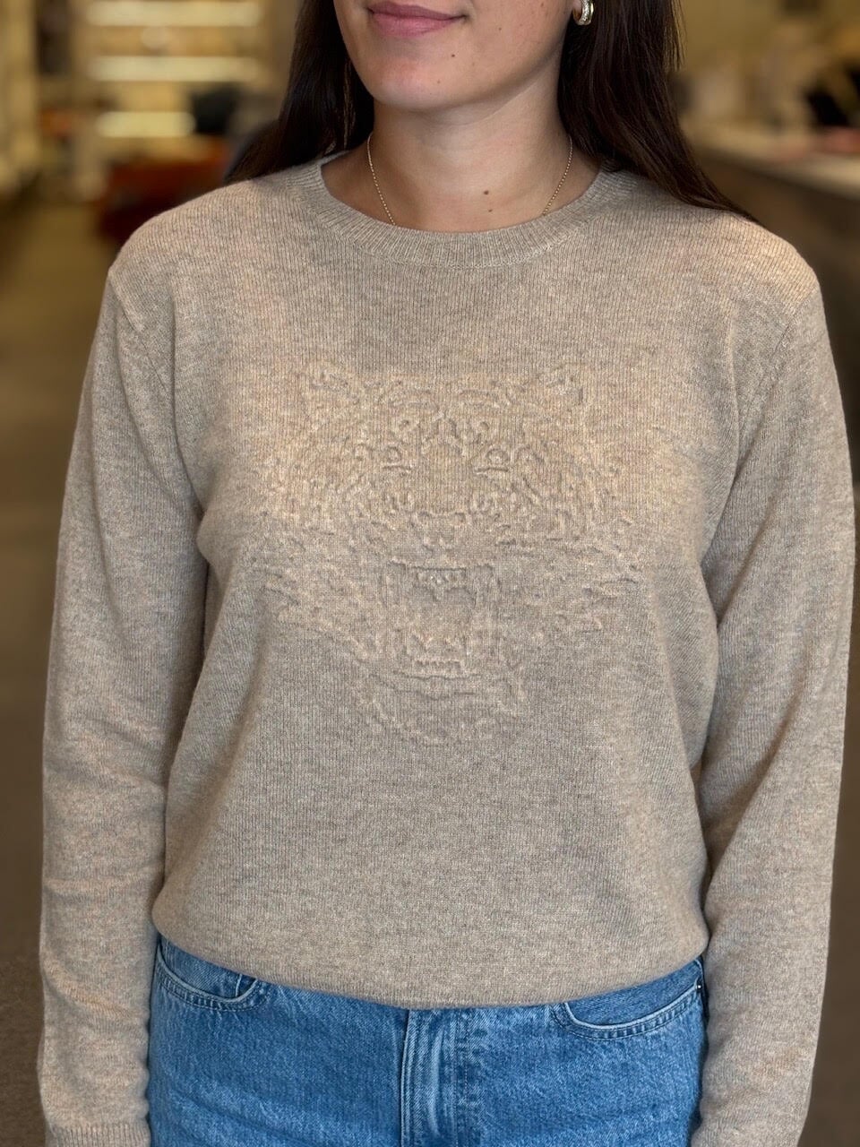 Embossed Tiger Crew Almond Rice