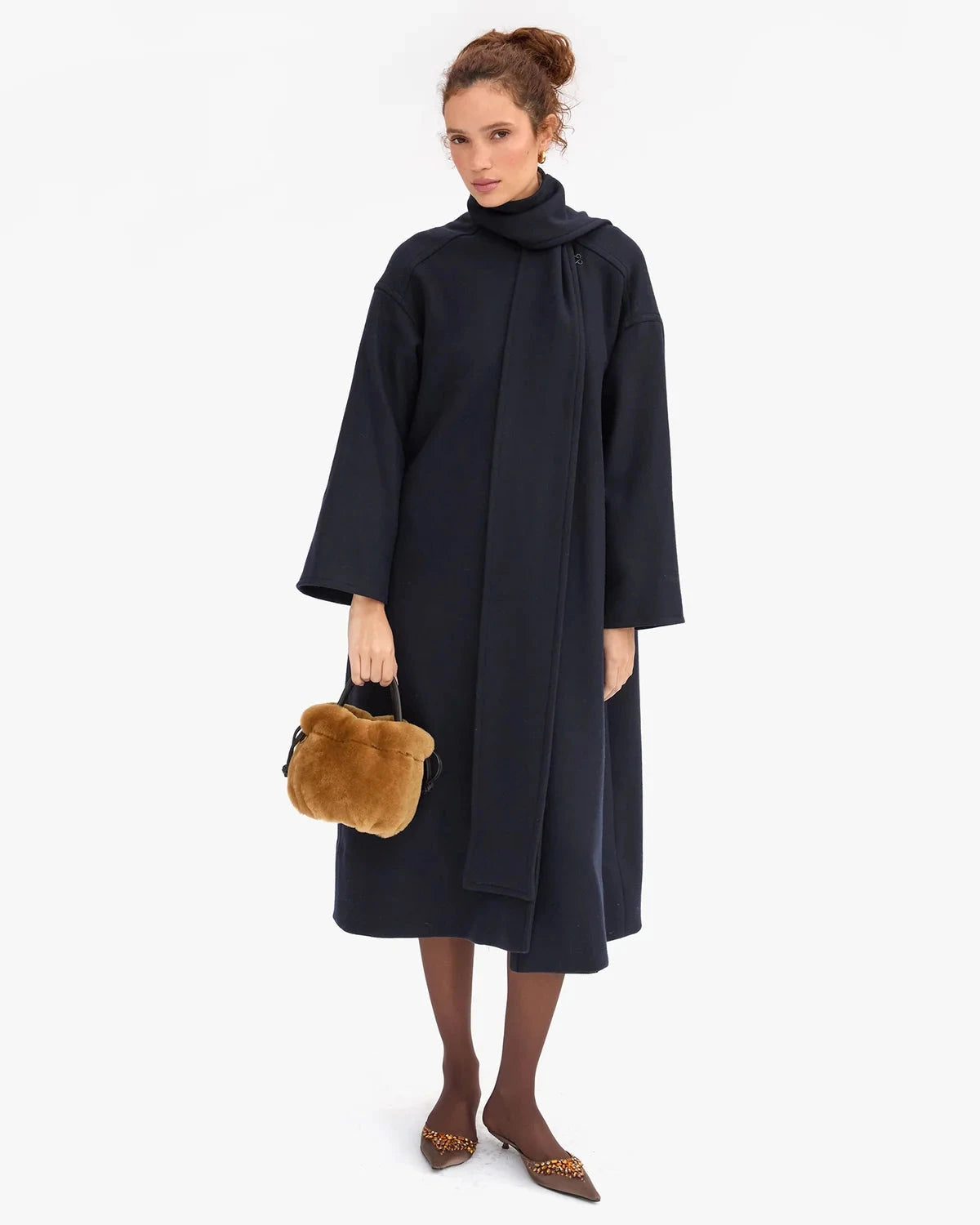 Emma Top Handle Shearling Teddy Clutch Clare V. 
