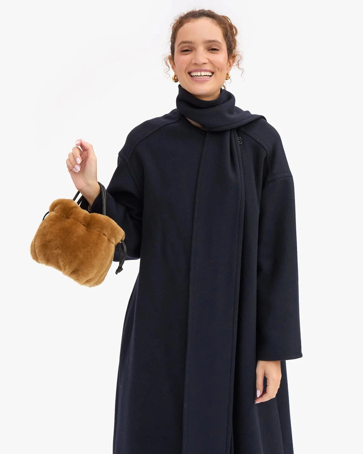 Emma Top Handle Shearling Teddy Clutch Clare V. 