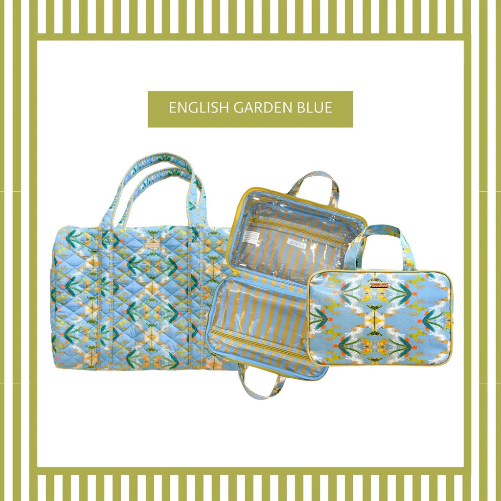 English Garden Blue Travel Case Small Leather Goods - Pouches Laura Park Designs 