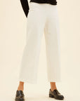 Wide Leg Cropped Pants Off White