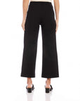 Wide Leg Cropped Pants Black Pants - Trousers Fifteen Twenty 