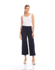 Wide Leg Cropped Pants Navy