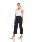 Wide Leg Cropped Pants Navy