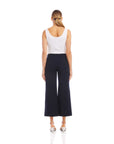 Wide Leg Cropped Pants Navy