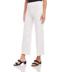 Wide Leg Cropped Pants Off White