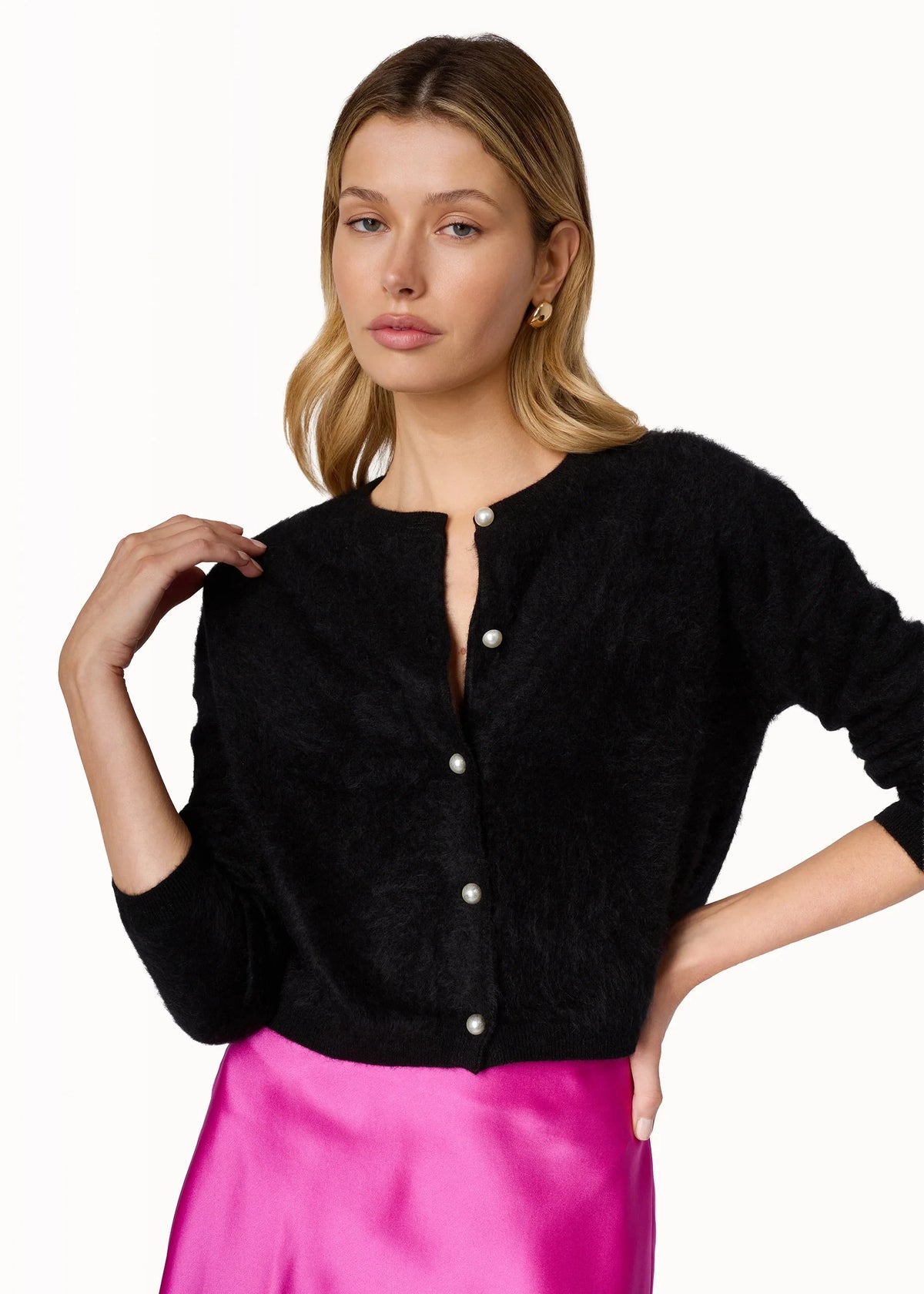 Benning Pearl Cashmere Cardigan Black Sweater - Cardigans Cami NYC 
