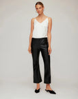 Sigourney Leather Pintuck Pants Black Pants - Trousers Fifteen Twenty 