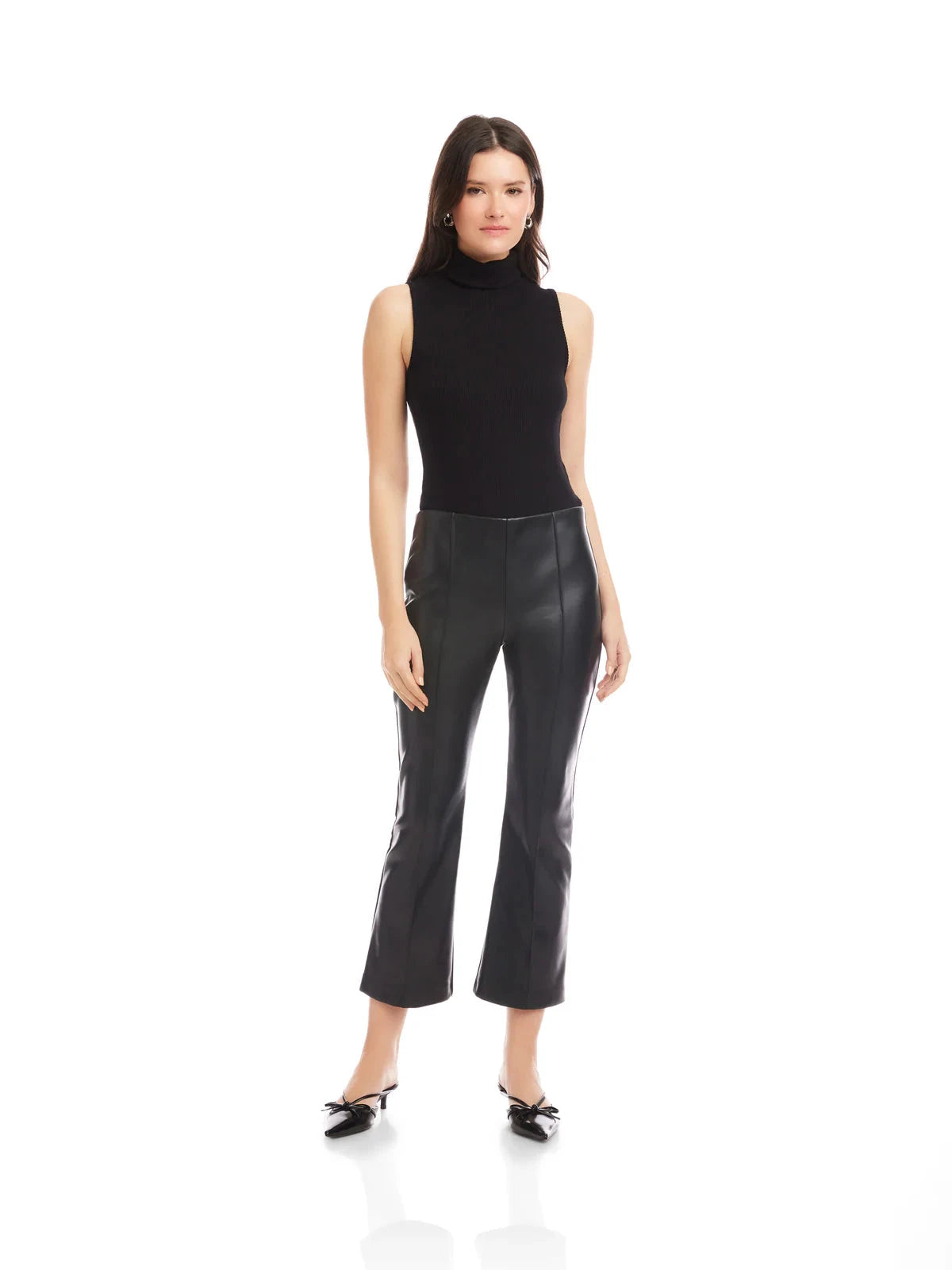 Sigourney Leather Pintuck Pants Black Pants - Trousers Fifteen Twenty 