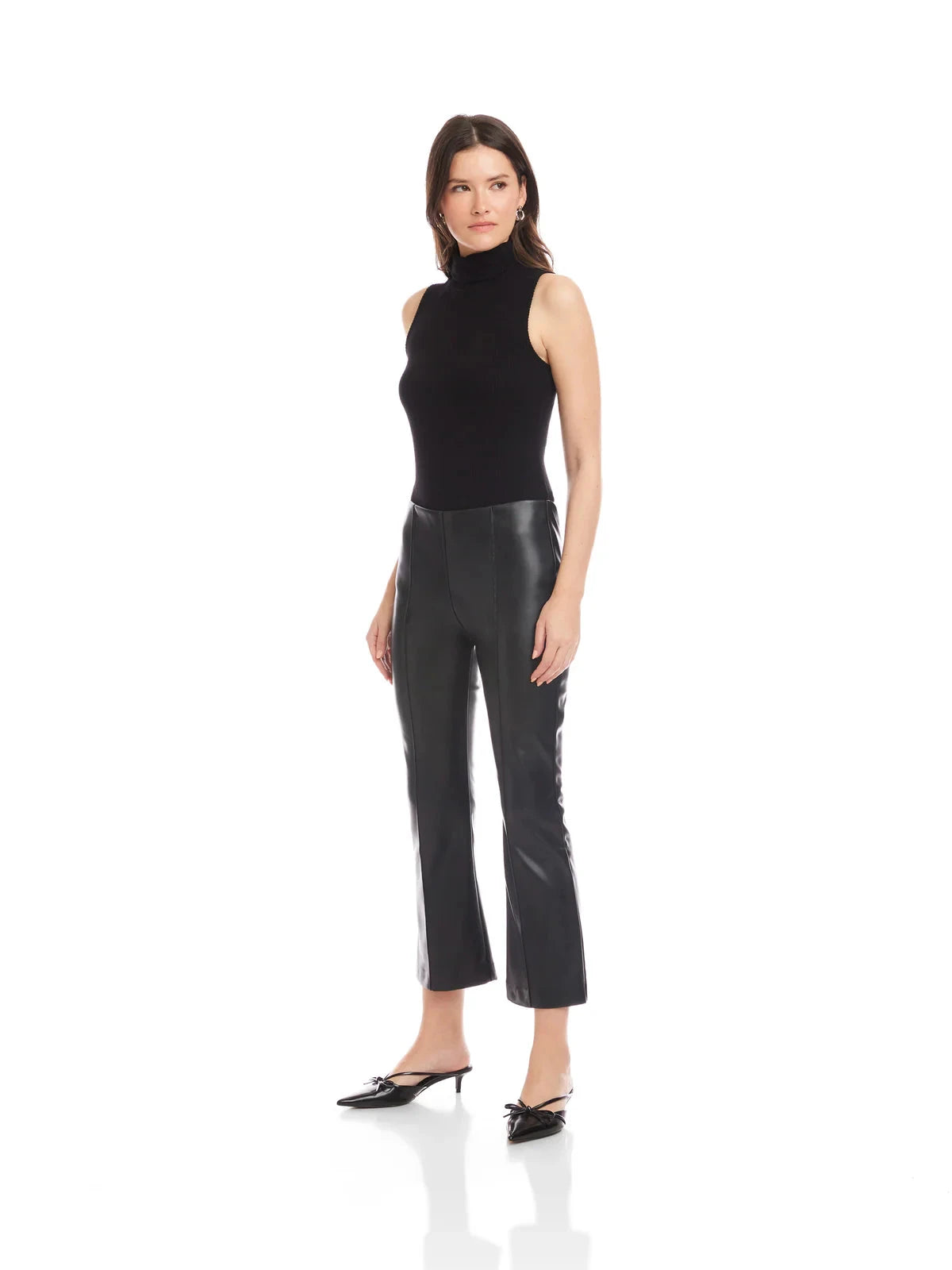 Sigourney Leather Pintuck Pants Black Pants - Trousers Fifteen Twenty 